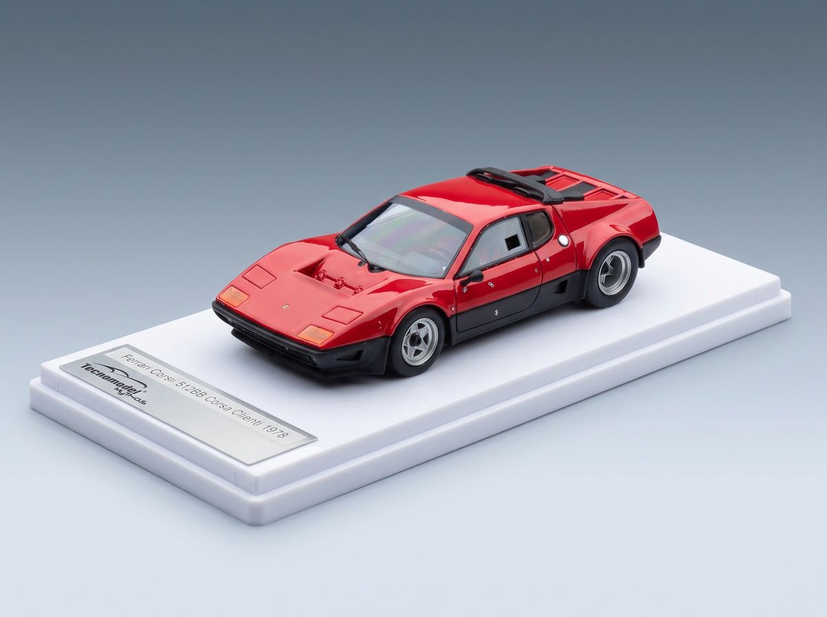 Ferrari 512BB Corsa Clienti 1978 Tecnomodel 1:43 scale model - side view on display base