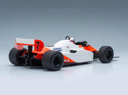 McLaren F1 MP4/1C No. 7 John Watson Winner USA Long Beach GP 1983 with Driver Tecnomodel 1:18 scale model - rear three-quarter view
