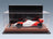 McLaren F1 MP4/1C No. 8 Niki Lauda USA Long Beach GP 1983 with Driver Tecnomodel 1:18 scale model - side view in display case