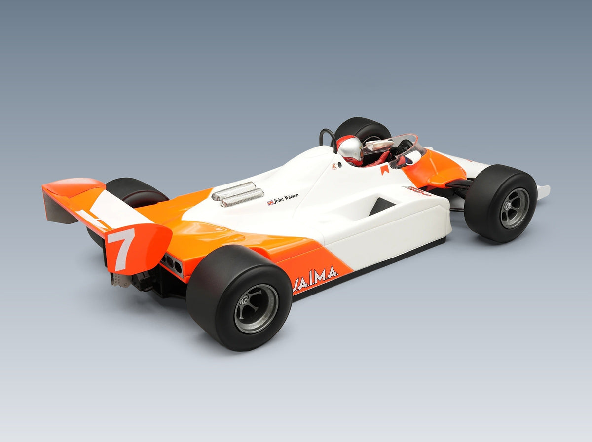 McLaren F1 MP4/1B Ford Cosworth No. 7 John Watson Monaco GP 1982 with Driver Tecnomodel 1:18 scale model - rear three-quarter view