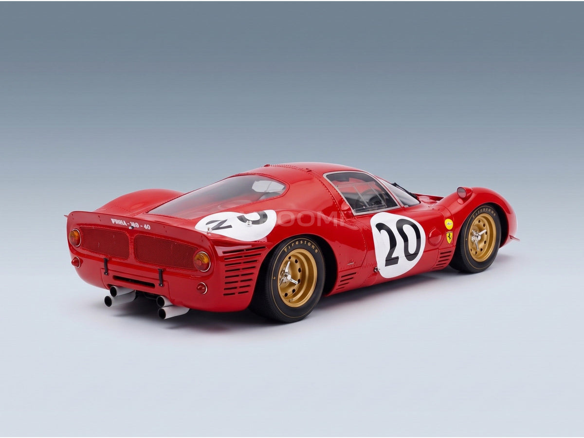 Ferrari 330 P3 Ferrari SEFAC No. 20 Scarfiotti Parkes 24h Le Mans 1966 Top Marques 1:12 scale model - rear three-quarter view