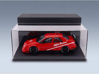 Alfa Romeo 155 V6 TI No. 0 Presentation DTM 1993 Top Marques 1:18 scale model - side view in display case