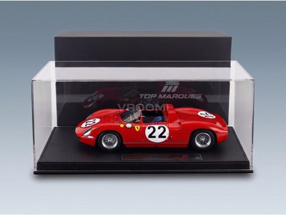 Ferrari 275 P Ferrari SEFAC No. 22 Baghetti Maglioli 24h Le Mans 1964 Top Marques 1:18 scale model - side view in display case