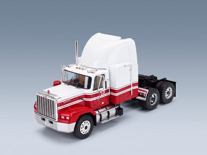 GMC General Tractor Truck 3-Axle 1980 Red White IXO Models 1:43 scale model - front three-quarter view