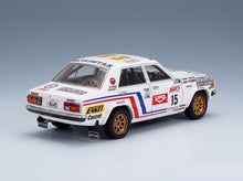 Datsun 160J No. 15 Pitkänen Paalama Rally 1000 Lakes 1979 Night Version Trofeu 1:43 scale model - rear three-quarter view
