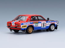 Datsun 160J Night Version No. 6 Aaltonen Drews Safari Rally 1978 Trofeu 1:43 scale model - rear three-quarter view