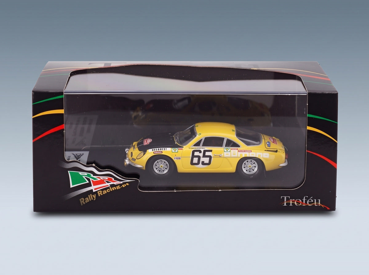 RENAULT - ALPINE A110 N 65 RALLY MONTECARLO 1971 ILIA CHUBRIKOV - KOLU CHUBRIKOV - YELLOW BLACK scale model - original packaging