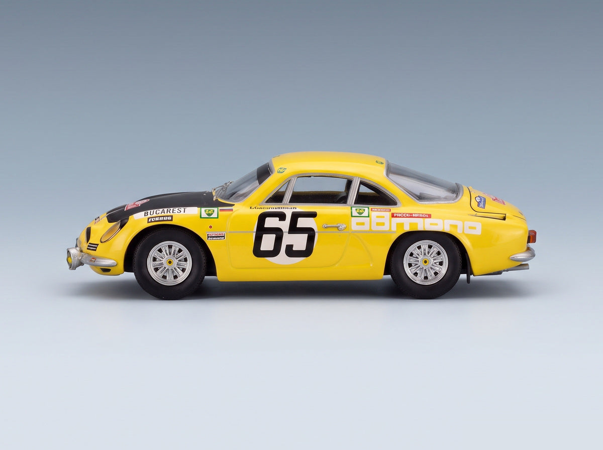 RENAULT - ALPINE A110 N 65 RALLY MONTECARLO 1971 ILIA CHUBRIKOV - KOLU CHUBRIKOV - YELLOW BLACK scale model - side view