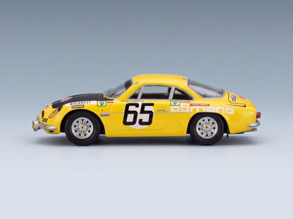 RENAULT - ALPINE A110 N 65 RALLY MONTECARLO 1971 ILIA CHUBRIKOV - KOLU CHUBRIKOV - YELLOW BLACK scale model - side view
