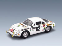 RENAULT - A110 ALPINE N 62 RALLY MONTECARLO 1973 THIERRY SABINE - PIERRE TERRY - WHITE scale model - front three-quarter view