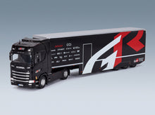 Scania S-Series Truck Car Transporter Team Toyota GR Racing Rally 2024 Black IXO Models 1:43 scale model - front three-quarter view