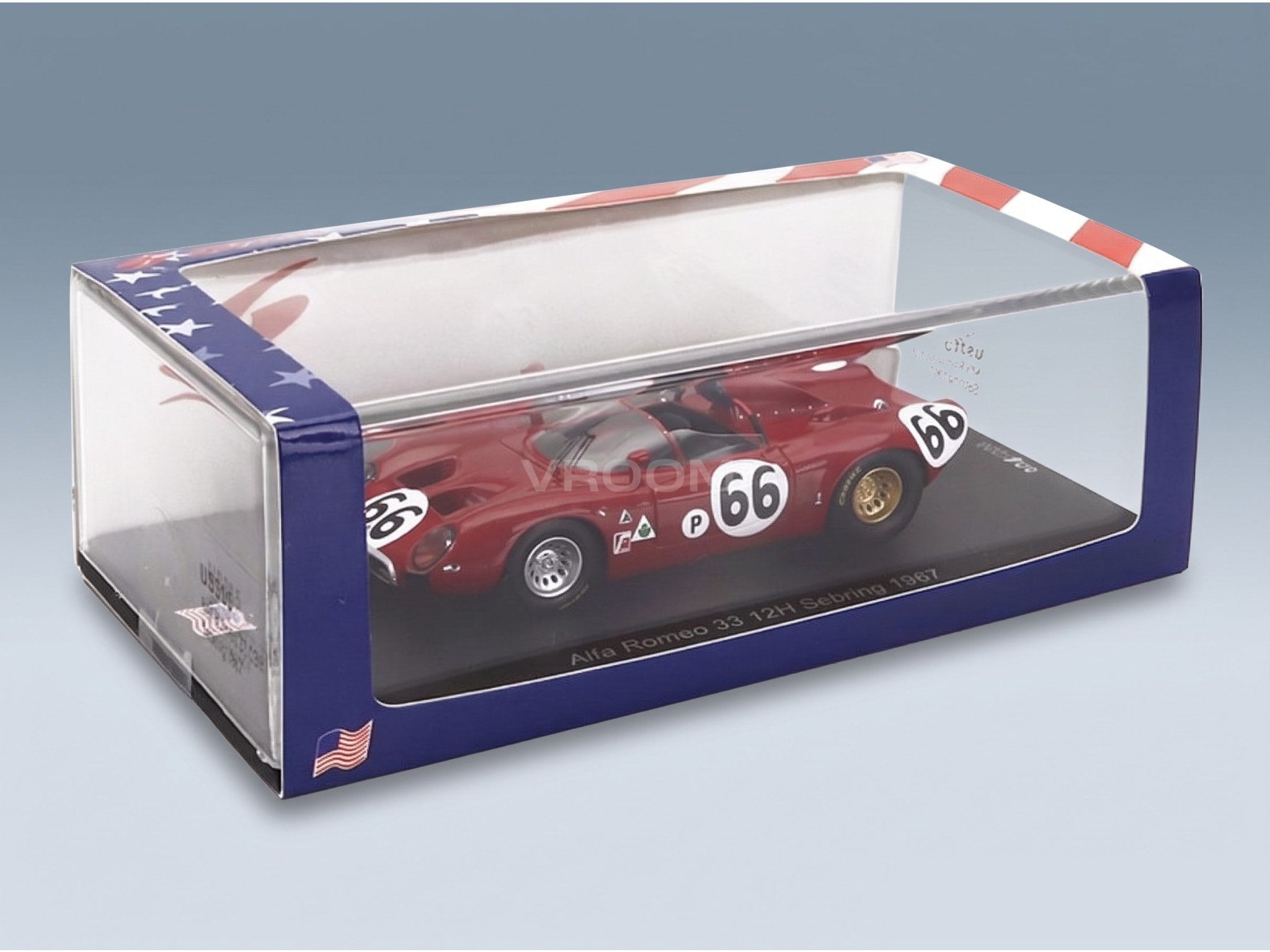 Alfa Romeo 33 Spider Team Autodelta No. 66 R. Bussinello Nanni Galli 12h Sebring 1967 Spark Model 1:43 scale model - original packaging