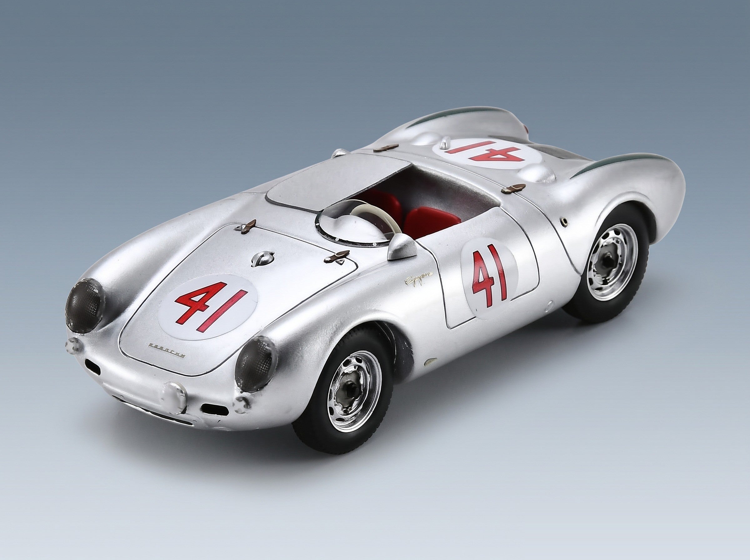 Porsche 550 Spyder No. 41 Von Trips Herrmann 12 Hours of Sebring 1956 Spark Model 1:43 scale model - front three-quarter view