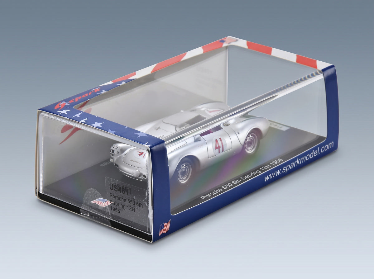 Porsche 550 Spyder No. 41 Von Trips Herrmann 12 Hours of Sebring 1956 Spark Model 1:43 scale model - original packaging