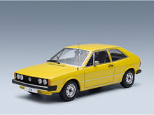 Volkswagen Scirocco MkI TS 1976 Yellow KK Scale 1:18 scale model - front three-quarter view