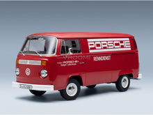 Volkswagen T2b Delivery Van Porsche Renndienst 1972 Red KK Scale 1:18 scale model - front three-quarter view