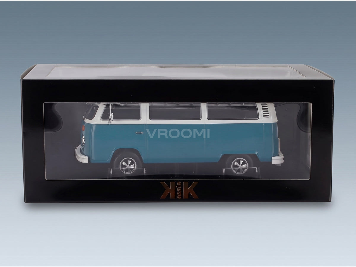 Volkswagen T2b Minibus 1972 Blue White with Fuchs Rims KK Scale 1:18 scale model - original packaging