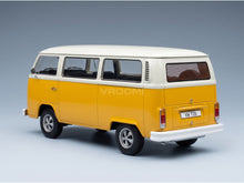 Volkswagen T2b Minibus 1972 Yellow White with Fuchs Rims KK Scale 1:18 scale model - rear three-quarter view