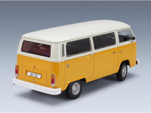 Volkswagen T2b Minibus 1972 Yellow White KK Scale 1:18 scale model - rear three-quarter view