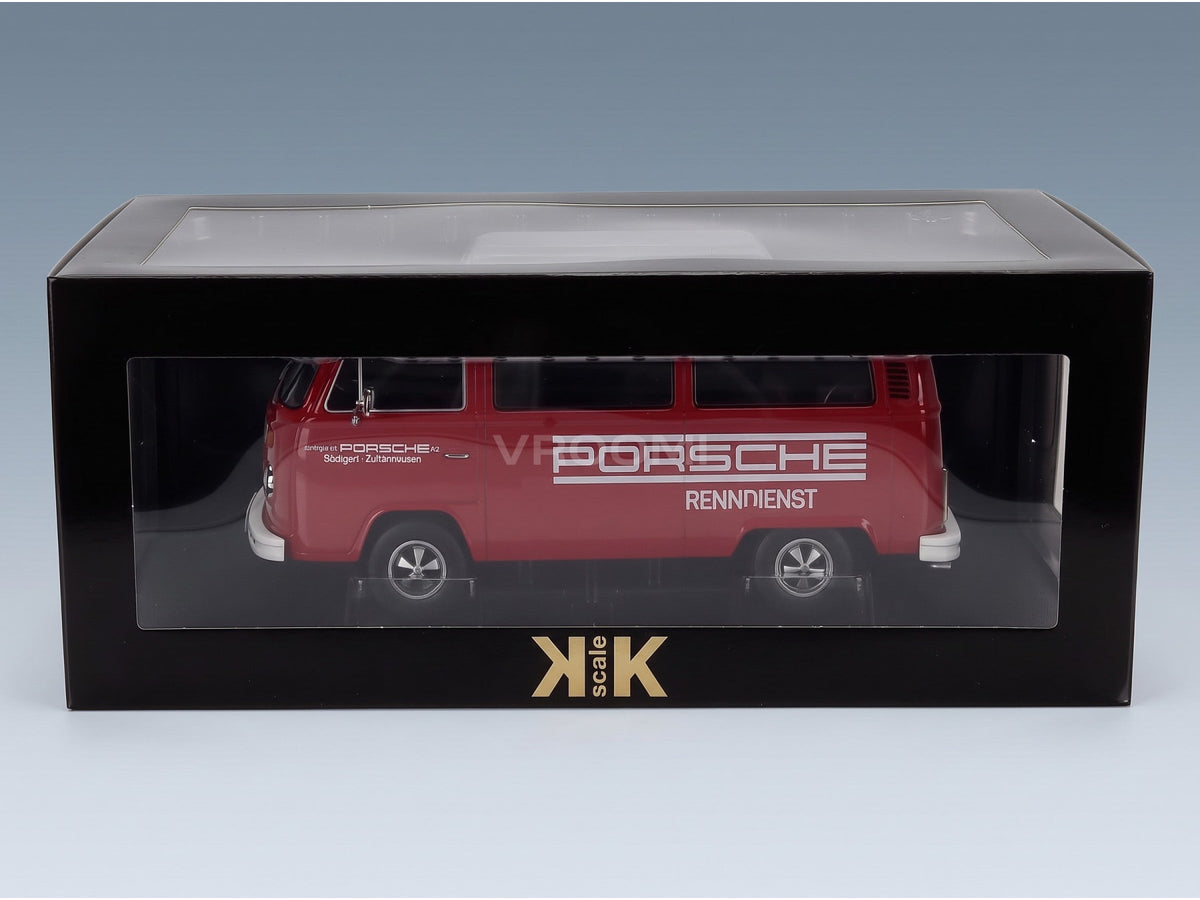VOLKSWAGEN - T2b MINIBUS PORSCHE RENNDIENST STUTTGART ZUFFENHAUSEN 1972 - WITH FUCHS RIMS - RED WHITE - original packaging