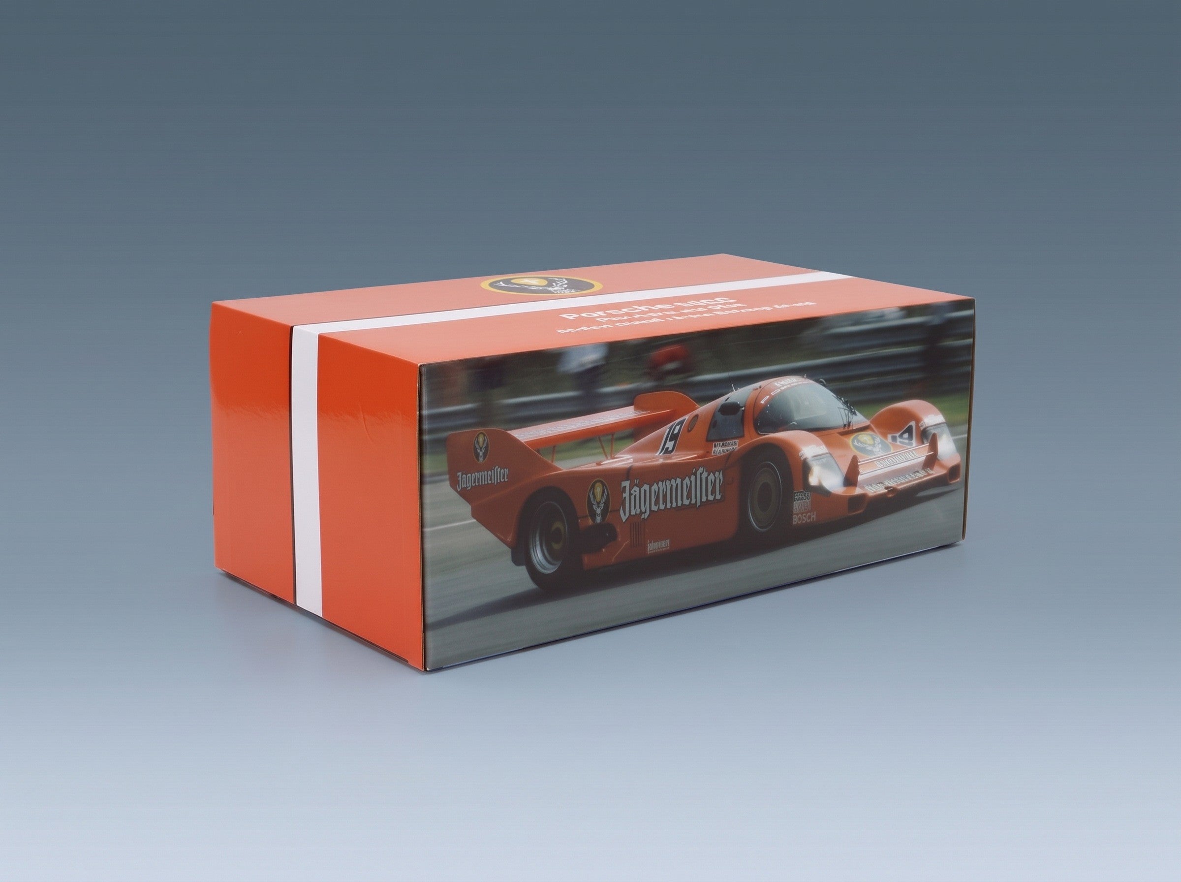 Porsche 956B Jägermeister Team Brun Motorsport No. 19 Hans Joachim Stuck Stefan Bellof Winner 1000km Monza 1984 Werk83 1:12 scale model - original packaging
