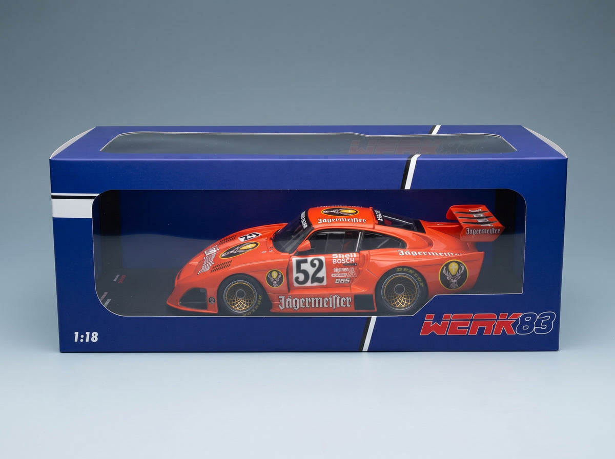 Porsche 935 K4 Turbo Team Kremer Jägermeister No. 52 B. Wollek Winner Norisring DRM 1981 Werk83 1:18 scale model - original packaging