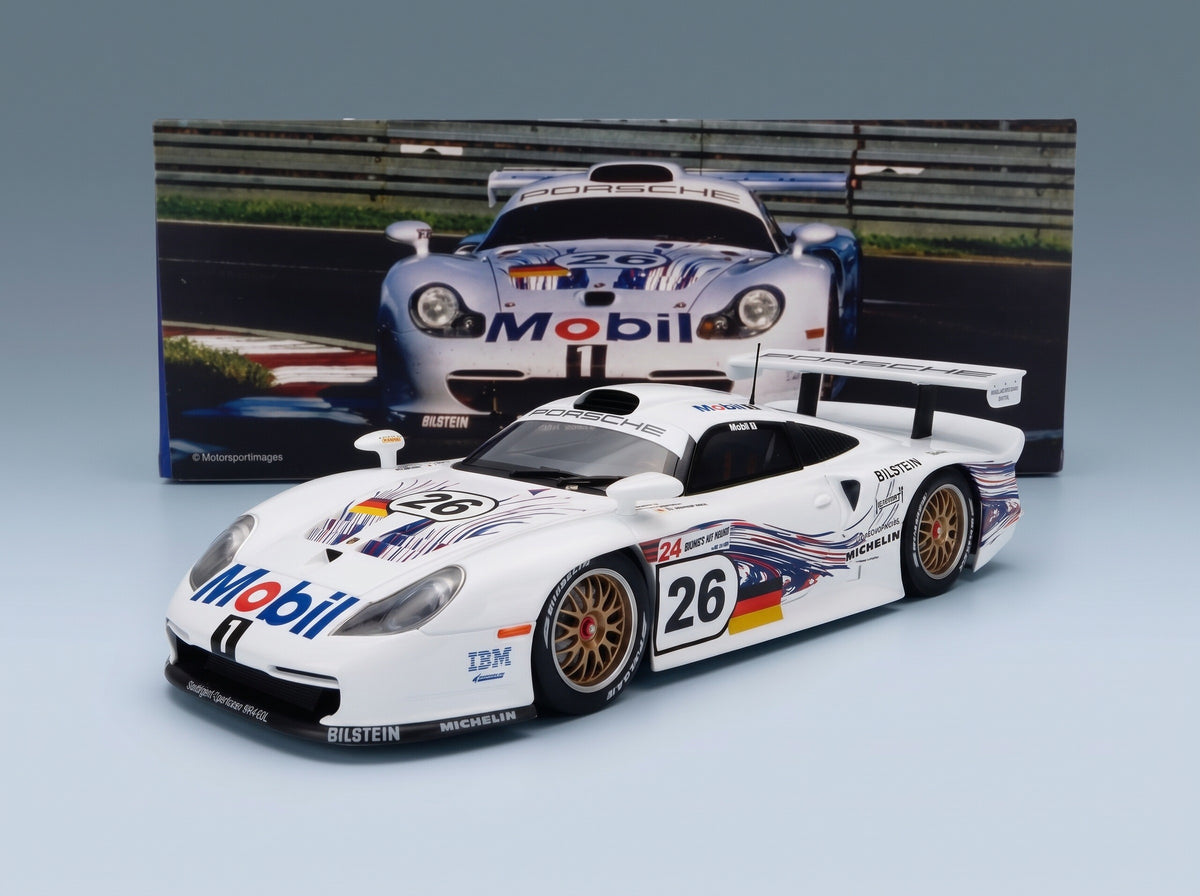 Porsche 911 3.2L GT1 Evo Team Porsche AG No. 26 Kelleners Collard Dalmas 24h Le Mans 1997 Werk83 1:18 scale model - front three-quarter view