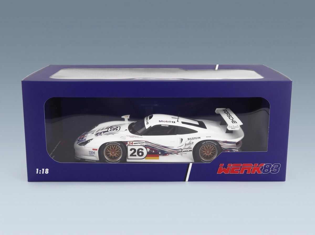Porsche 911 3.2L GT1 Evo Team Porsche AG No. 26 Kelleners Collard Dalmas 24h Le Mans 1997 Werk83 1:18 scale model - original packaging