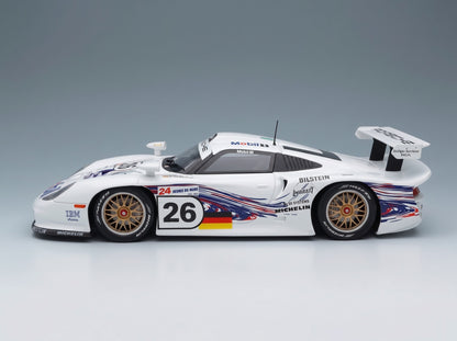 Porsche 911 3.2L GT1 Evo Team Porsche AG No. 26 Kelleners Collard Dalmas 24h Le Mans 1997 Werk83 1:18 scale model - side view
