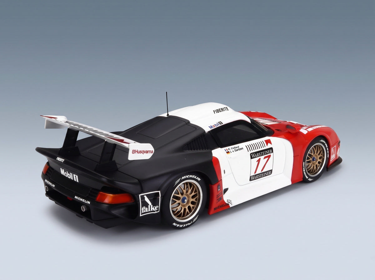 Porsche 911 GT1 3.2L Turbo Société JB No. 17 E. Collard J. von Gartzen FIA GT Nürburgring 1997 Werk83 1:18 scale model - rear three-quarter view