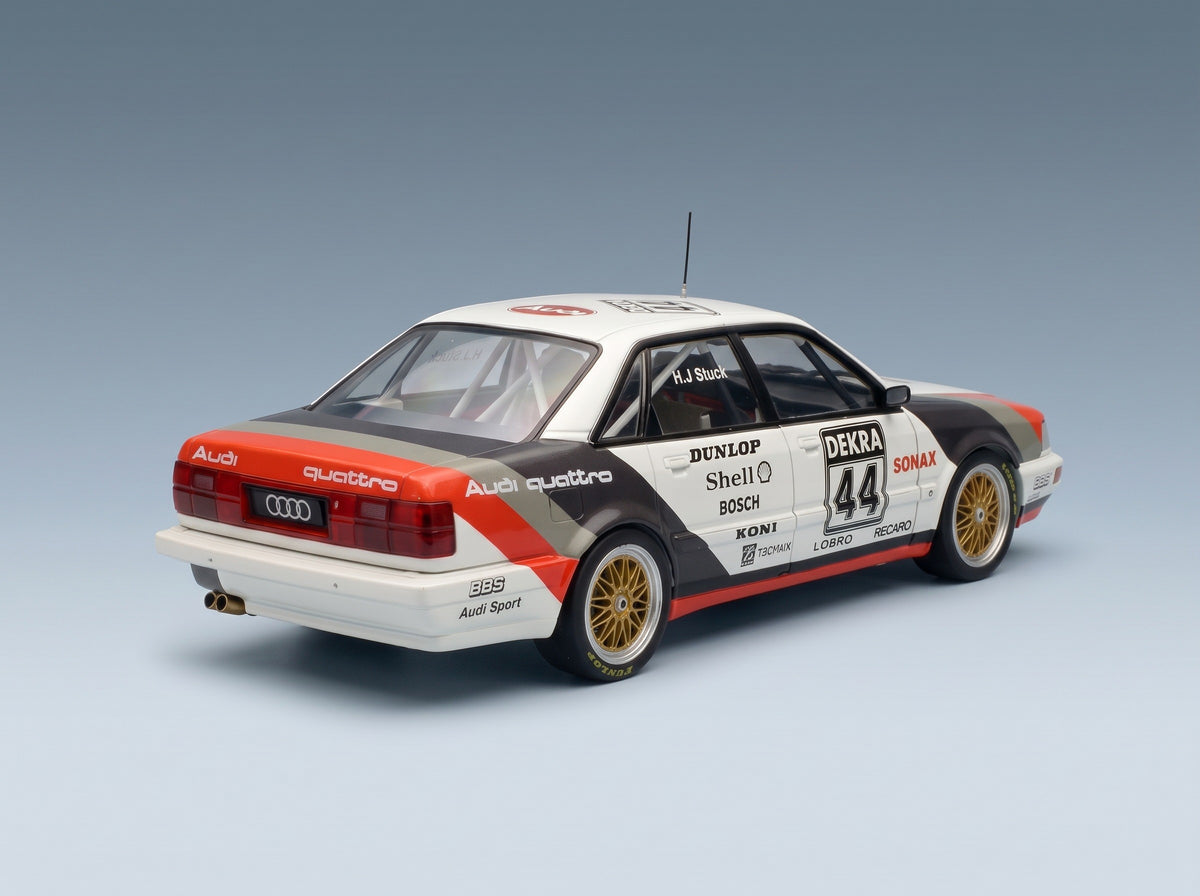 Audi Quattro V8 Team Schmidt Motorsport Technik No. 44 Hans Joachim Stuck Winner DTM Season 1990 Werk83 1:18 scale model - rear three-quarter view