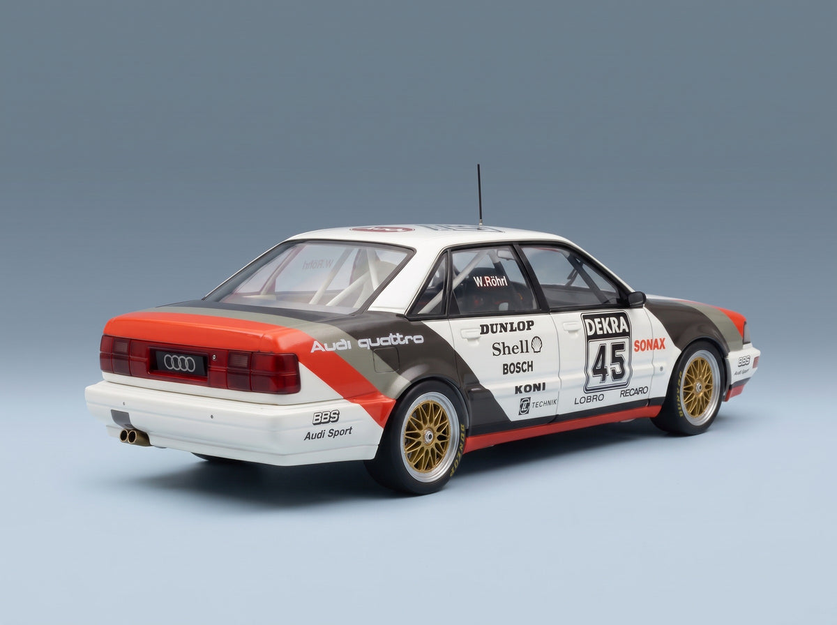 Audi Quattro V8 Team Schmidt Motorsport Technik No. 45 Walter Röhrl DTM 1990 Werk83 1:18 scale model - rear three-quarter view