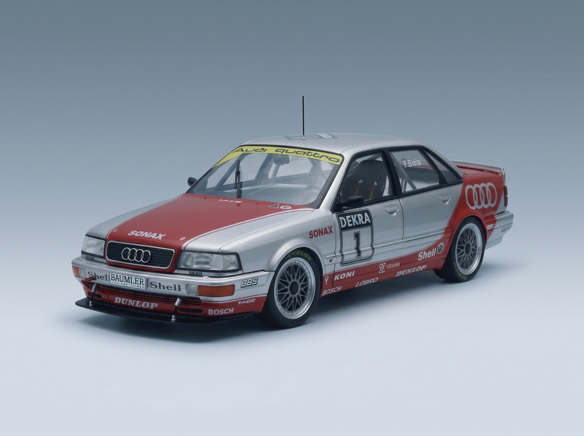 Audi Quattro V8 Team AZR No. 1 Frank Biela DTM Season 1992 Werk83 1:18 scale model - front three-quarter view