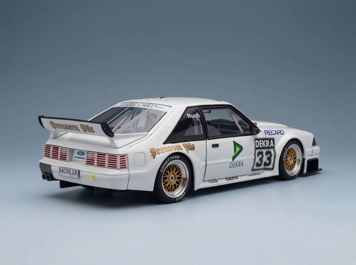 Ford Mustang 5.0 GT Ruch Motorsport No. 33 Gerd Ruch DTM 1993 Werk83 1:18 scale model - rear three-quarter view