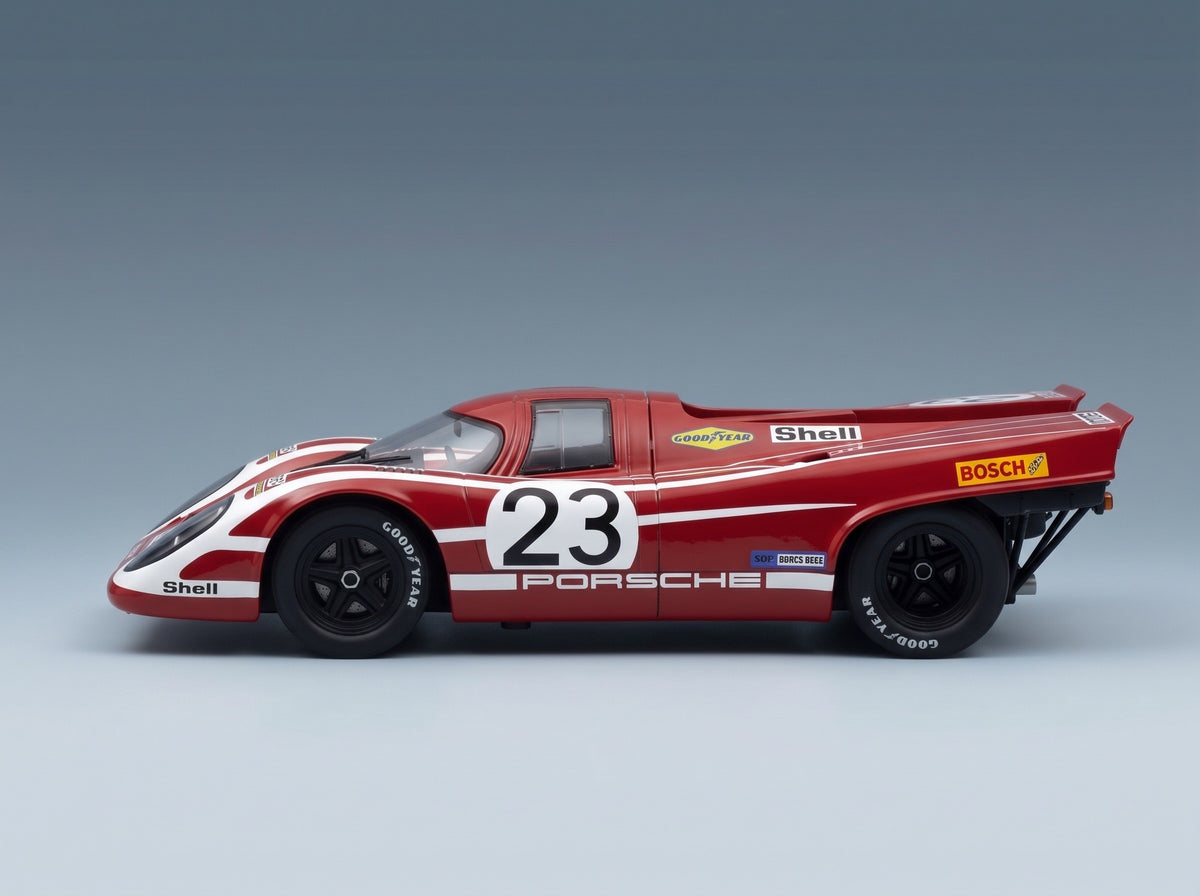 Porsche 917K 4.9L Team Salzburg No. 23 Hans Herrmann Richard Attwood Winner 24h Le Mans 1970 Werk83 1:18 scale model - side view