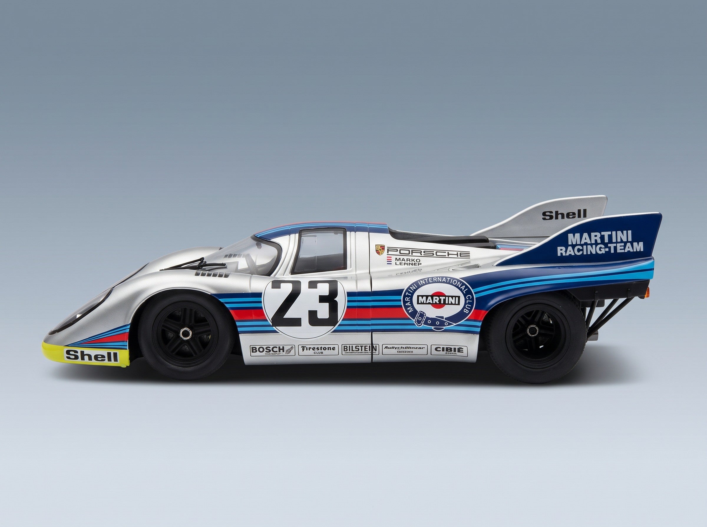 Porsche 917K 4.9L Martini Racing No. 23 Helmut Marko Gijs van Lennep 1000km Spa 1971 Werk83 1:18 scale model - side view