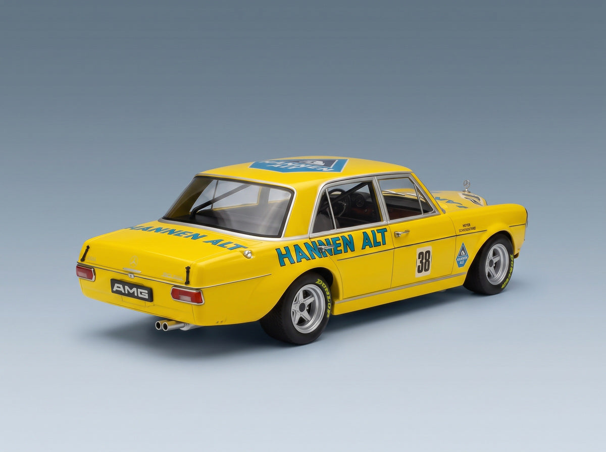 Mercedes-Benz 300 SEL 6.8 Team Hannen Alt No. 38 Hans Heyer Hockenheim 1971 Werk83 1:18 scale model - rear three-quarter view
