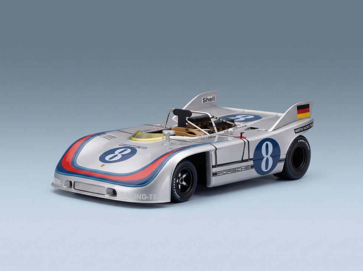 Porsche 908/03 Spider Martini Racing No. 8 Vic Elford Gerard Larrousse Targa Florio 1971 Werk83 1:18 scale model - front three-quarter view