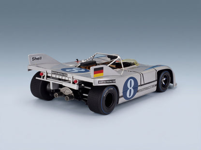 Porsche 908/03 Spider Martini Racing No. 8 Vic Elford Gerard Larrousse Targa Florio 1971 Werk83 1:18 scale model - rear three-quarter view