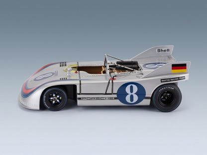 Porsche 908/03 Spider Martini Racing No. 8 Vic Elford Gerard Larrousse Targa Florio 1971 Werk83 1:18 scale model - side view