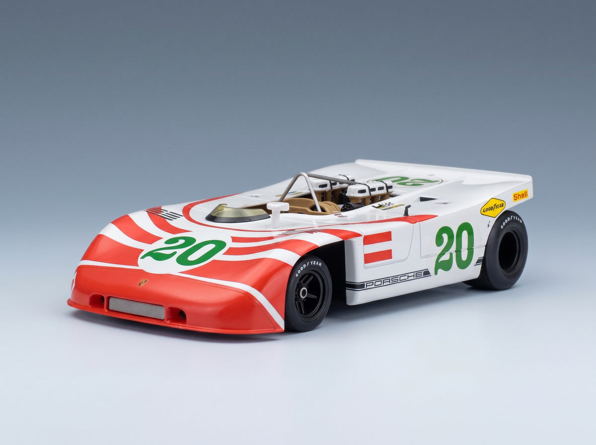 Porsche 908/03 3.0L No. 20 Vic Elford Hans Herrmann Targa Florio 1970 Werk83 1:18 scale model - front three-quarter view