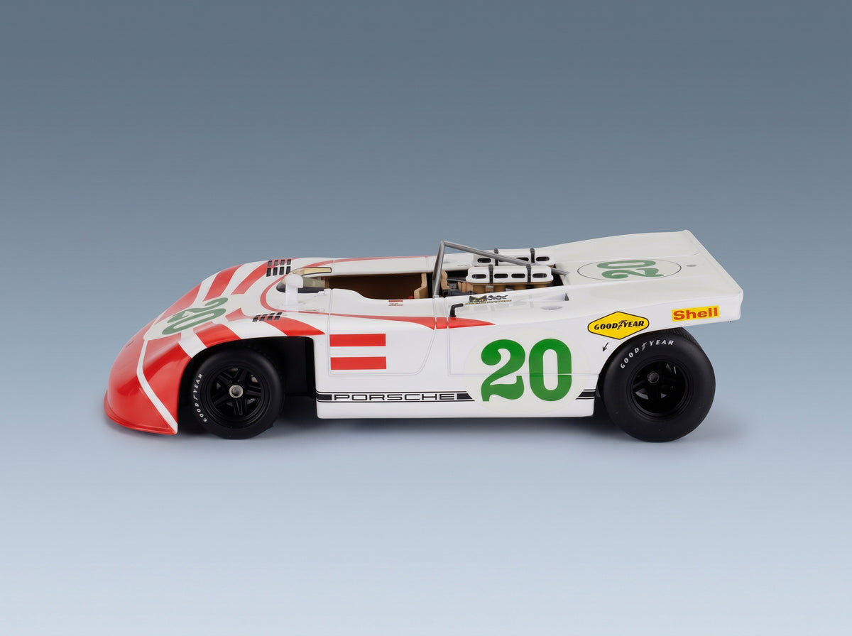 Porsche 908/03 3.0L No. 20 Vic Elford Hans Herrmann Targa Florio 1970 Werk83 1:18 scale model - side view