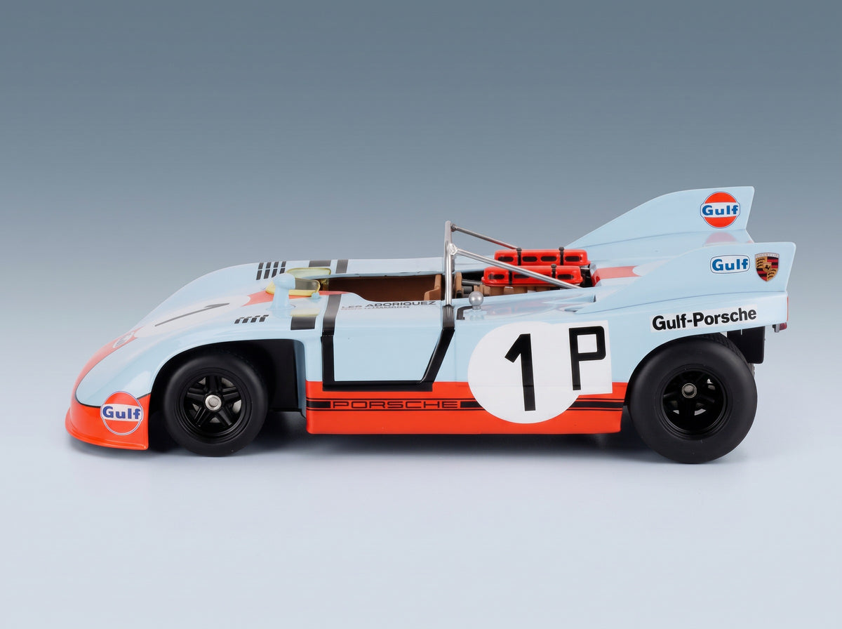 Porsche 908/03 Spider Team Gulf No. 1 Pedro Rodriguez Jo Siffert 2nd 1000km Nürburgring 1971 Werk83 1:18 scale model - side view