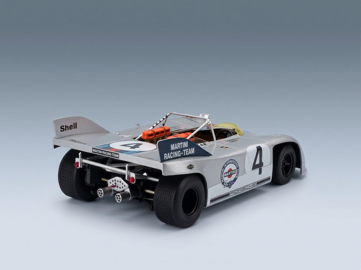 Porsche 908/3 Spider Martini Racing No. 4 3rd 1000km Nurburgring Helmut Marko Gijs van Lennep 1971 Werk83 1:18 scale model - rear three-quarter view