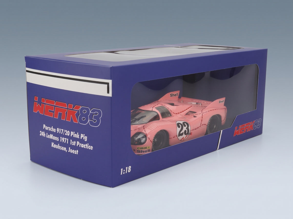 Porsche 917/20 4.9L Martini International Racing No. 23 Reinhold Jost Willi Kauhsen 1st Practice 24h Le Mans 1971 Werk83 1:18 scale model - original packaging