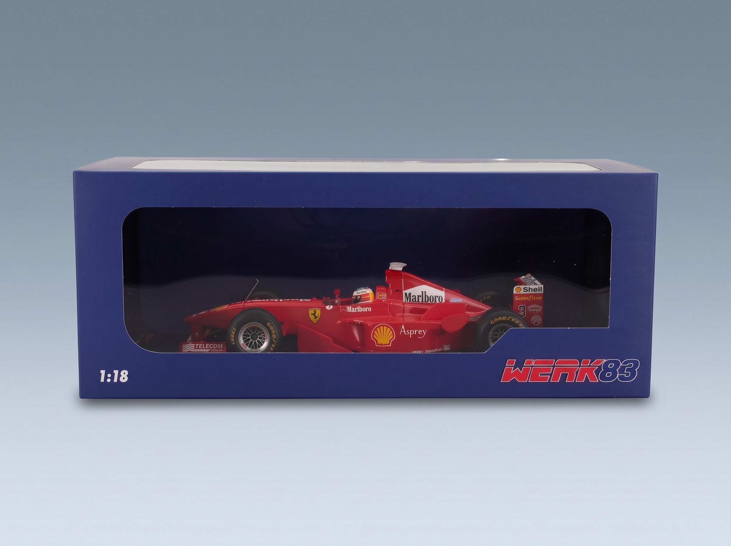 Ferrari F300 No. 3 Michael Schumacher Pole Position Winner Italian GP Monza 1998 Werk83 1:18 scale model - original packaging