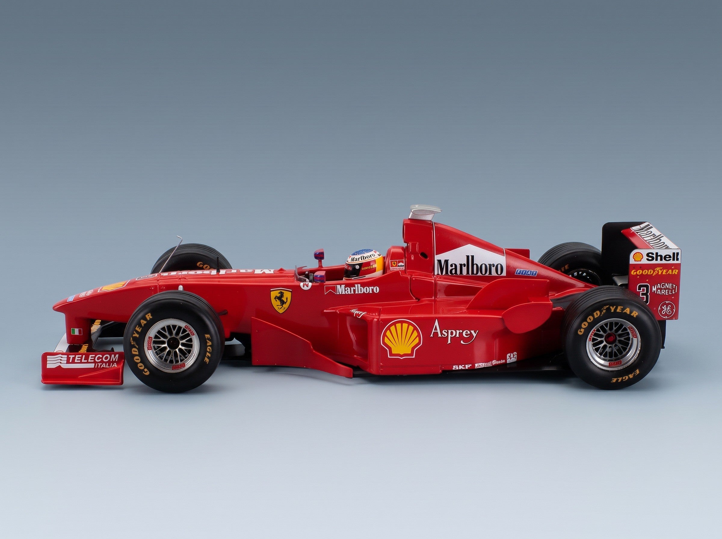 Ferrari F300 No. 3 Michael Schumacher Pole Position Winner Italian GP Monza 1998 Werk83 1:18 scale model - side view