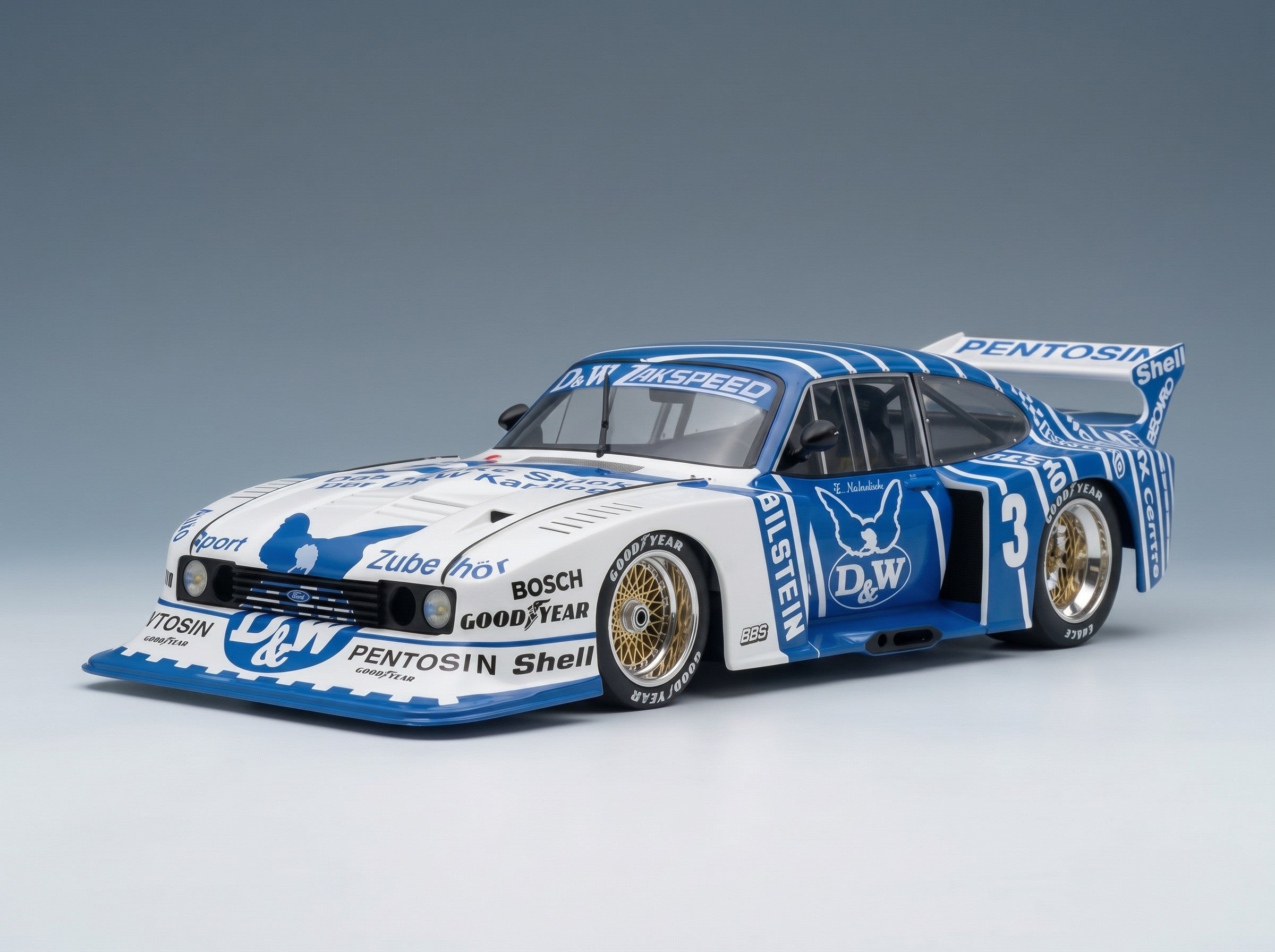 Ford Capri Turbo Gr.5 Zakspeed No. 3 Klaus Niedzwiedz DRM 1982 Werk83 1:18 scale model - front three-quarter view