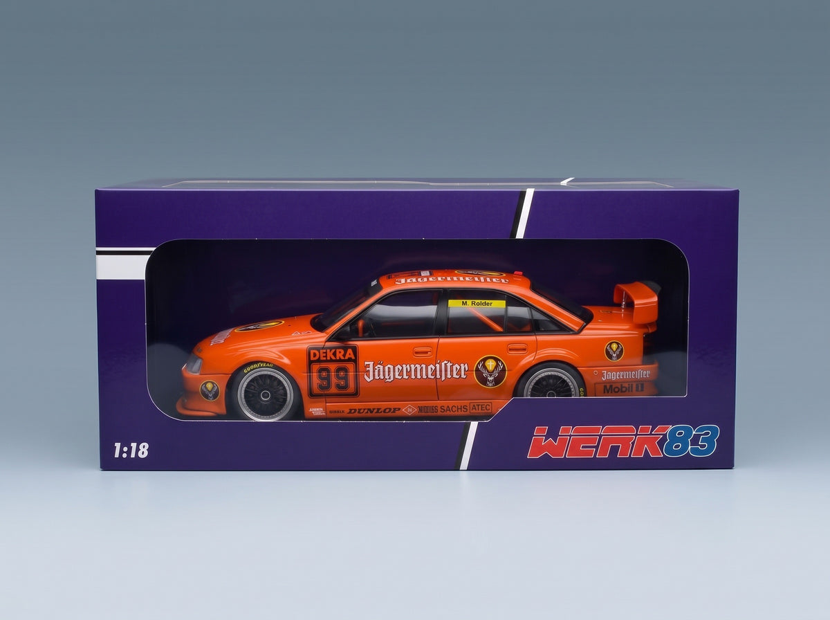 Opel Omega 3000 24V Team Schübel Jägermeister No. 99 Manuel Reuter DTM 1991 Werk83 1:18 scale model - original packaging