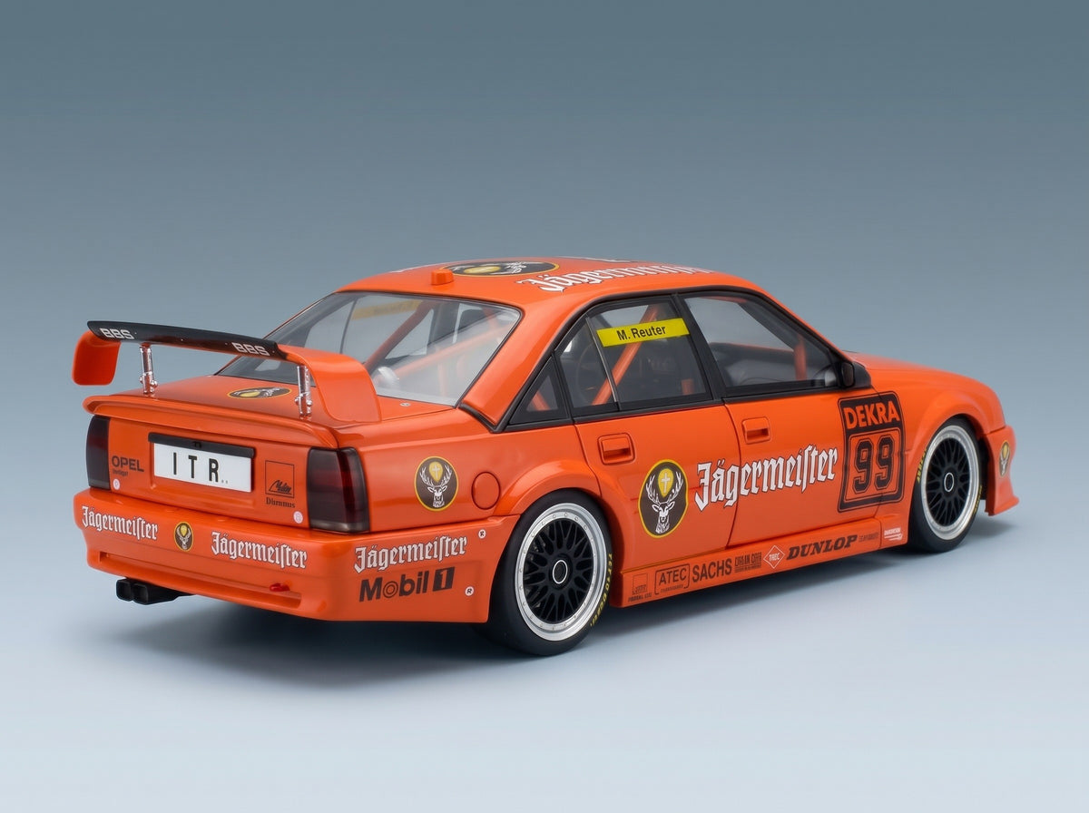 Opel Omega 3000 24V Team Schübel Jägermeister No. 99 Manuel Reuter DTM 1991 Werk83 1:18 scale model - rear three-quarter view